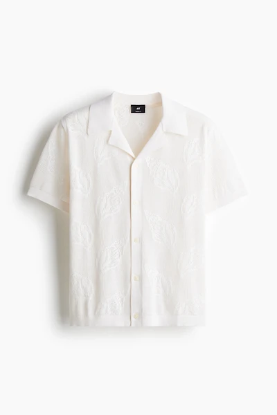 Chemise classique en tricot jacquard