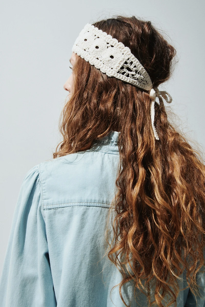 Ruffle-Trimmed Denim Blouse