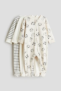Lot de 3 pyjamas une pièce à fermeture éclair