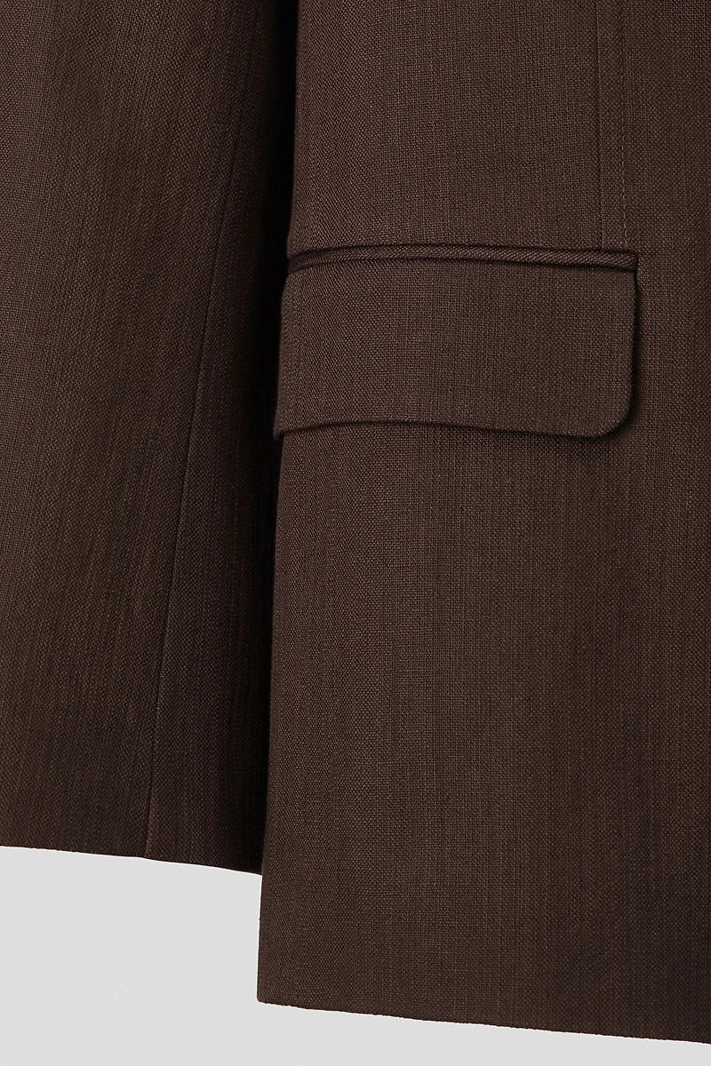 Relaxed-Fit Single-Breasted Linen Jacket