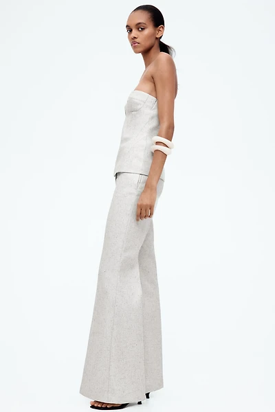 Flared Creased Pants
