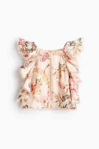 Sleeveless Linen-Blend Top