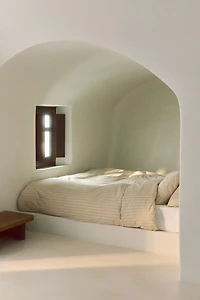 Housse de couette très grand lit double rayée
