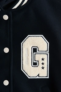 Appliquéd Baseball Jacket