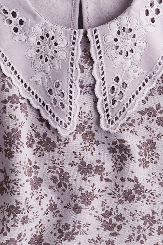 Shop H&M Sweatshirt with Peter Pan Collar at Beverly Center in Los