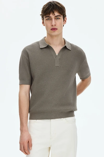 Polo coupe classique en tricot torsadé