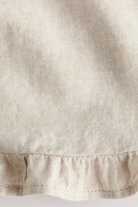 Linen-Blend Drawstring Pants