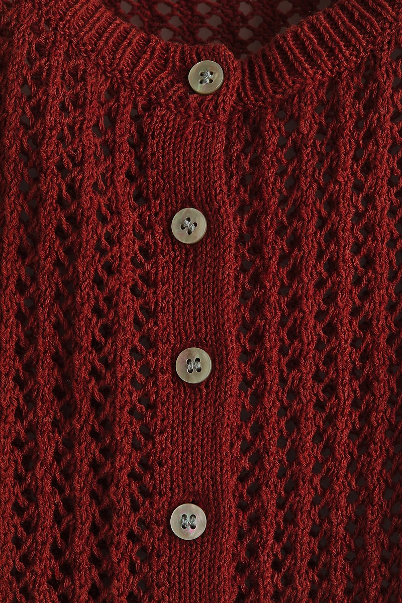 Pointelle-Knit Cardigan