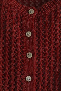 Pointelle-Knit Cardigan