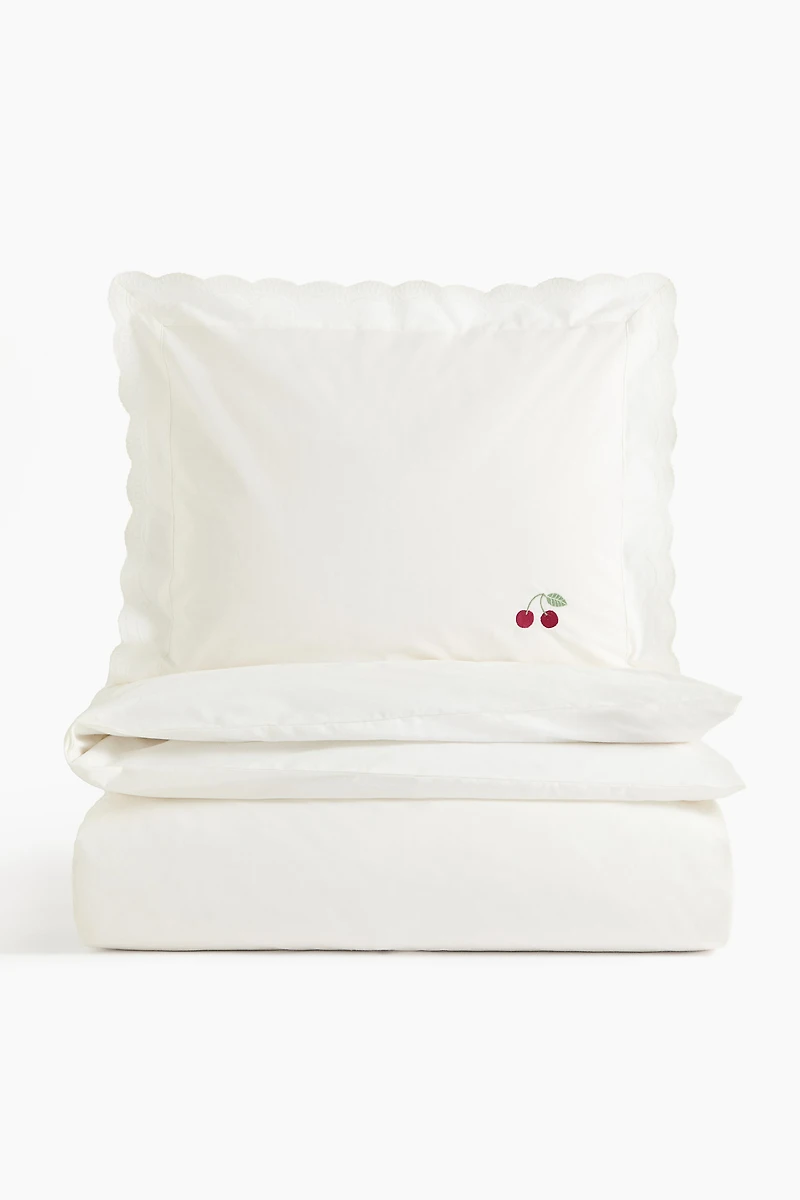 Housse de couette avec détail brodé