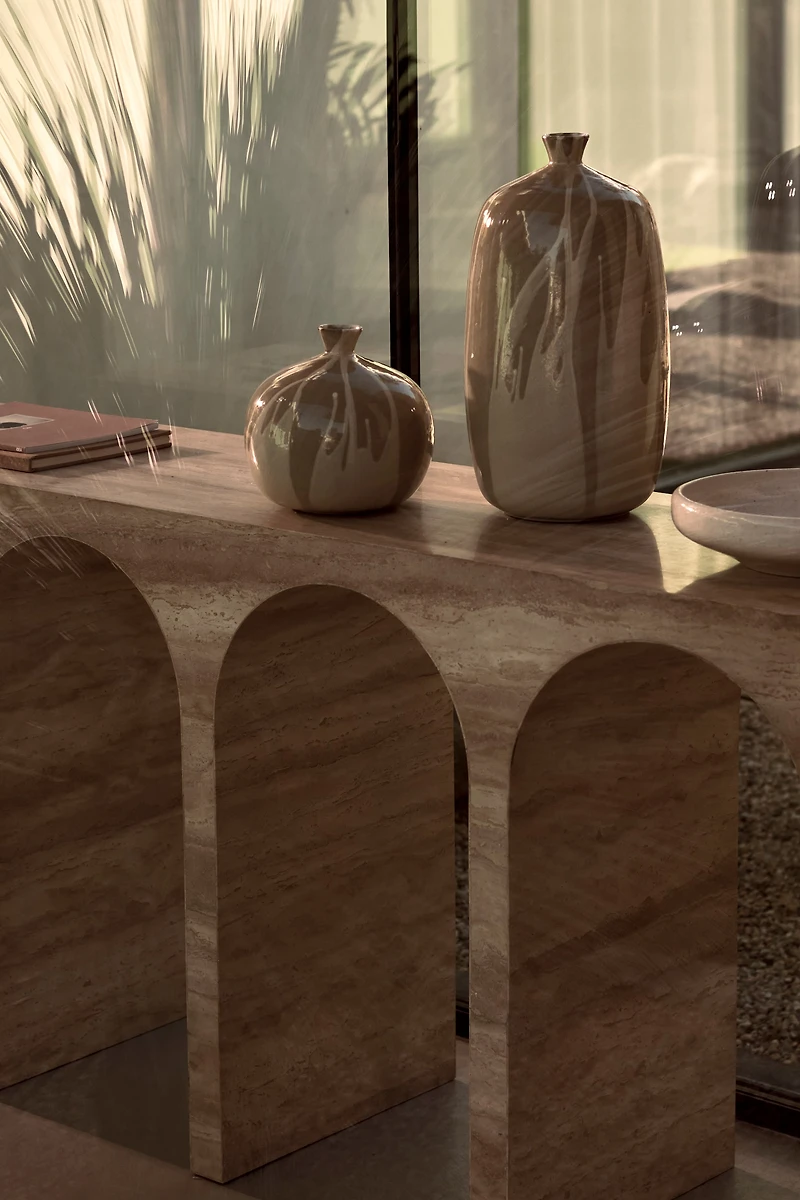 Hand-Painted Terracotta Vase