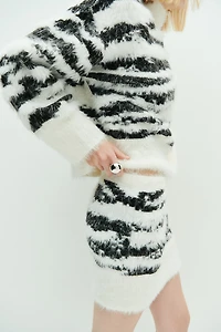 Minijupe en tricot duveteux