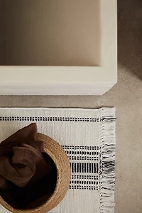 Cotton Bath Mat with Fringe