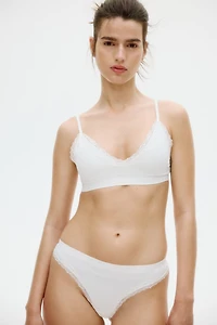 Lot de 2 culottes Thong sans coutures à dentelle