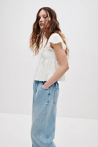 Blouse en jersey pointelle