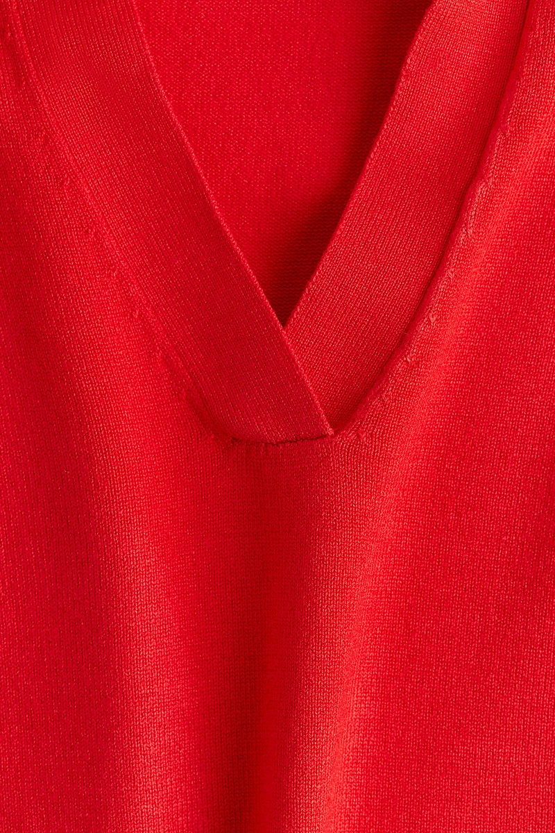 Oversized Fine-Knit Polo Shirt