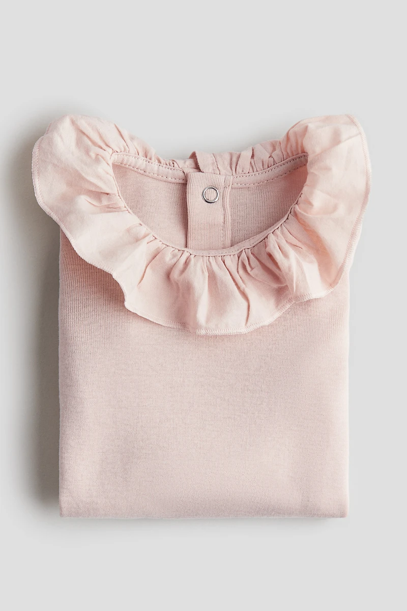 Bodysuit with Ruffle Collar