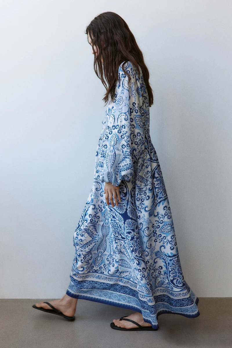 Robe tunique à manches ballon