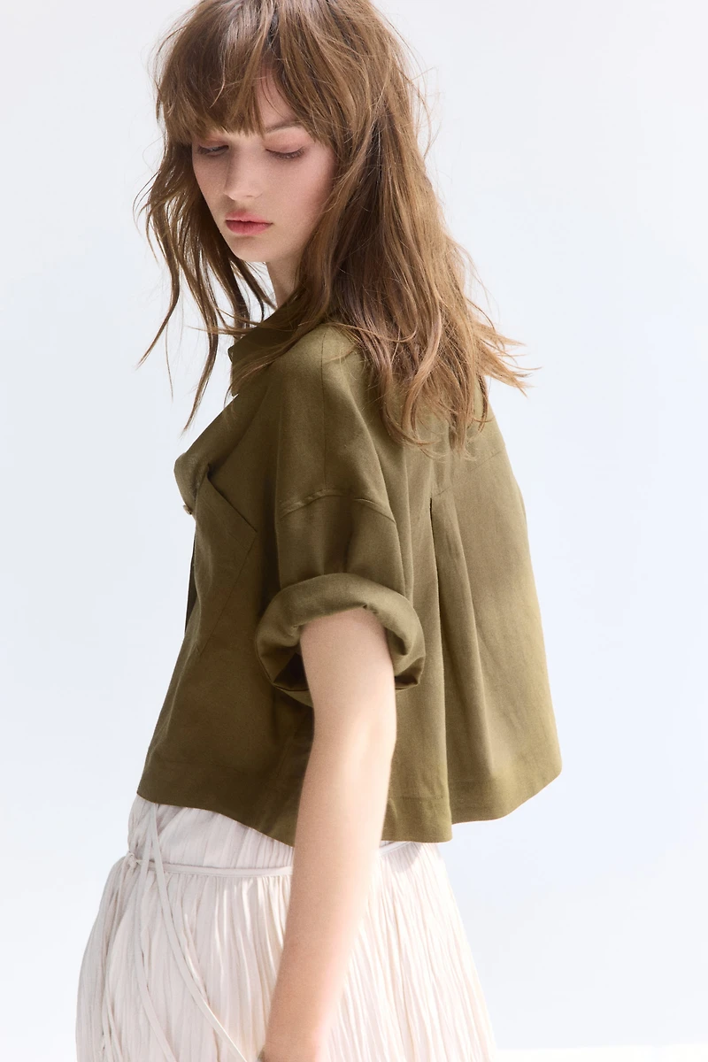 Linen-Blend Shirt