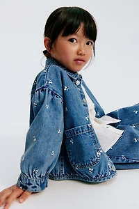 Embroidered-Detail Denim Jacket