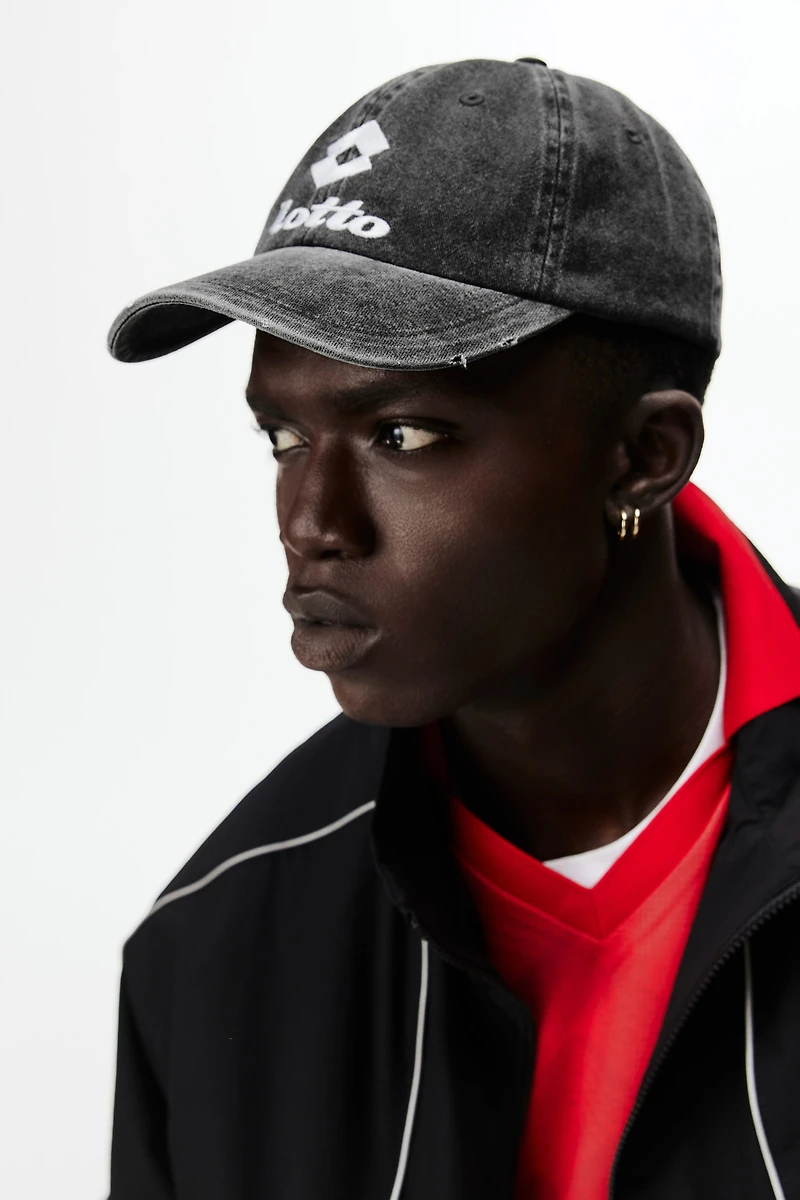 Cotton Twill Cap with Embroidered Motif