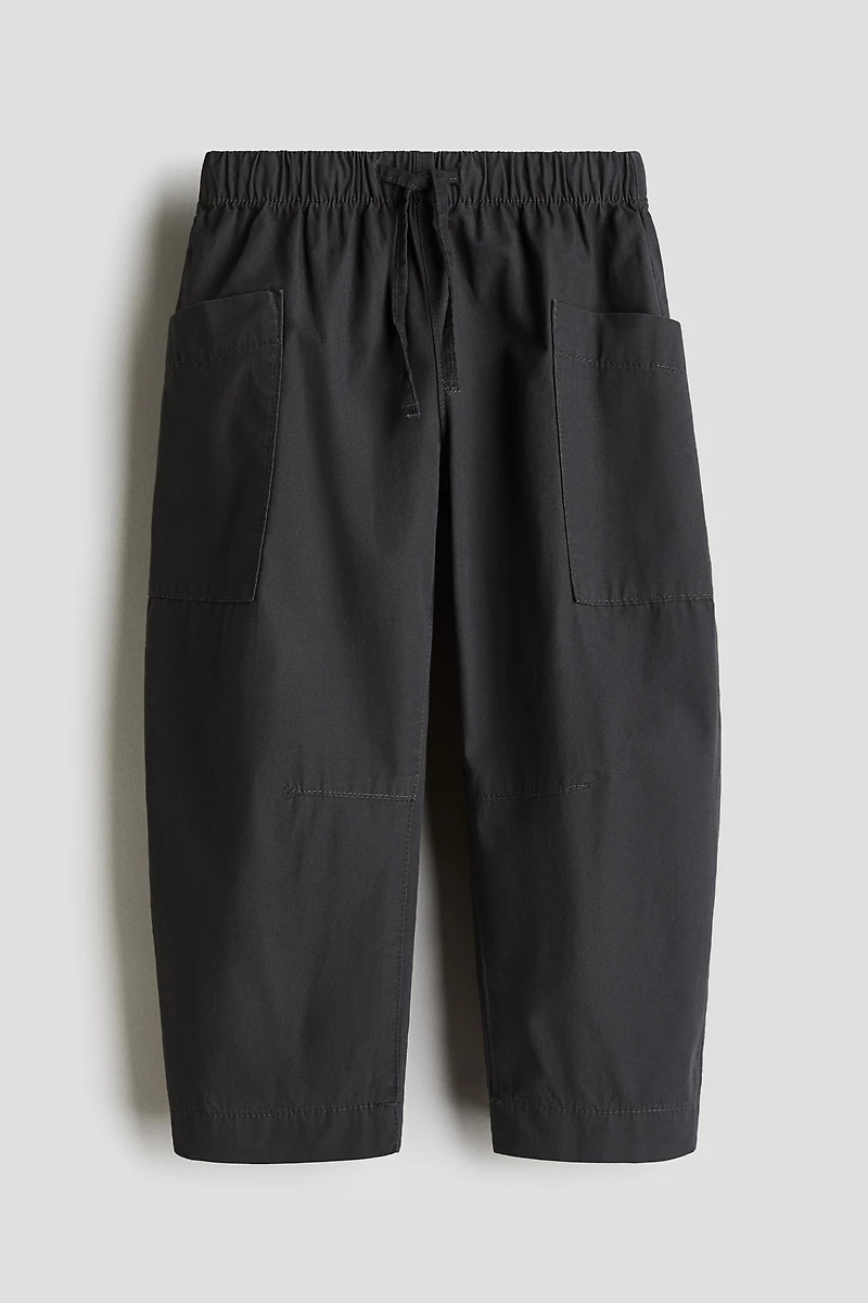 Barrel-Leg Cotton Pants