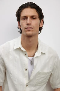 Regular-Fit Textured Short-Sleeved Shirt