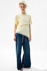 Lace-Trimmed T-Shirt