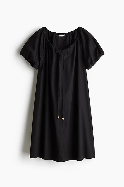Drawstring-Neck Dress