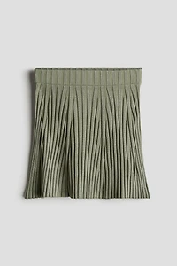 Rib-knit A-line Skirt