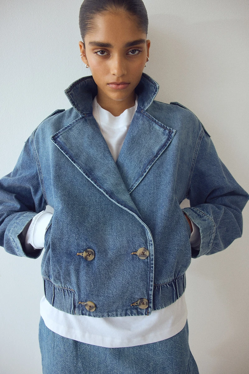 Double-Breasted Denim Jacket