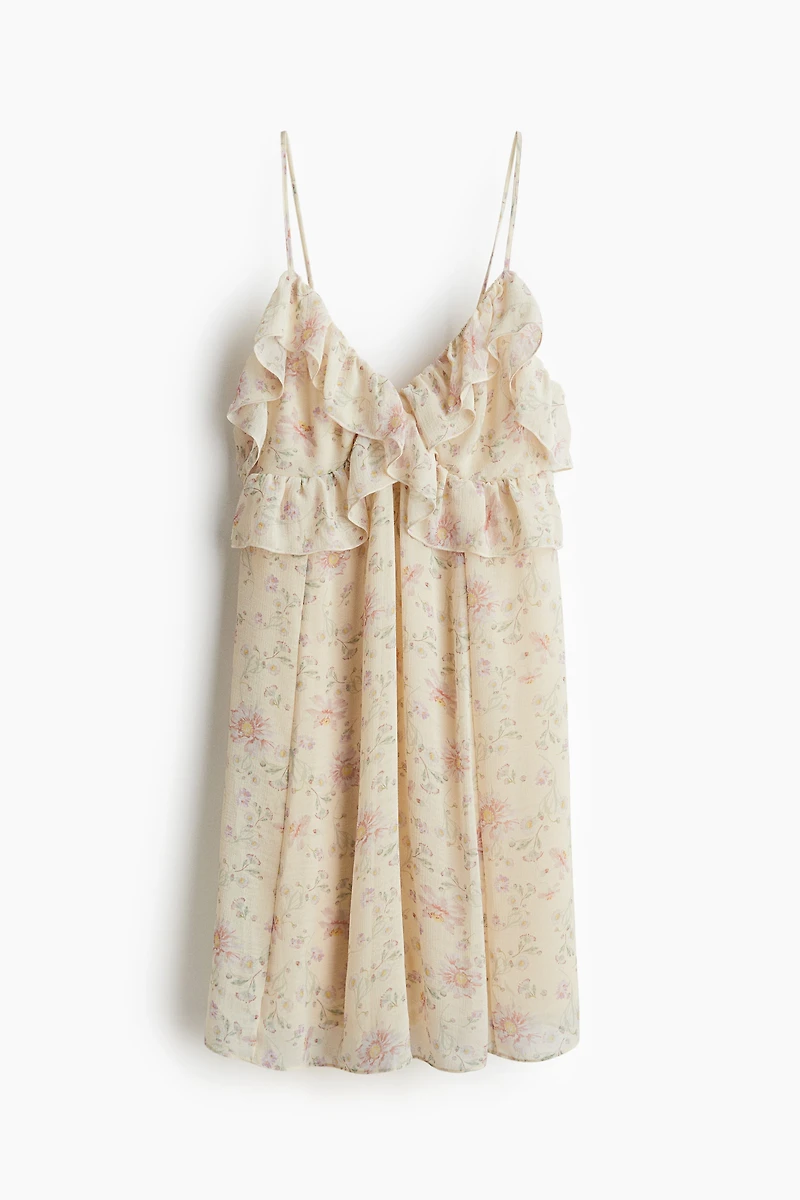 Robe à volant bretelles fines