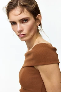 Rib-Knit Off-the-Shoulder Top