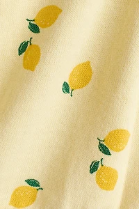 Fine-Knit Printed Cardigan