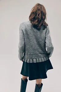 Pointelle-Knit Cardigan