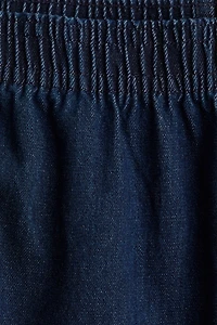 Pull-on denim trousers