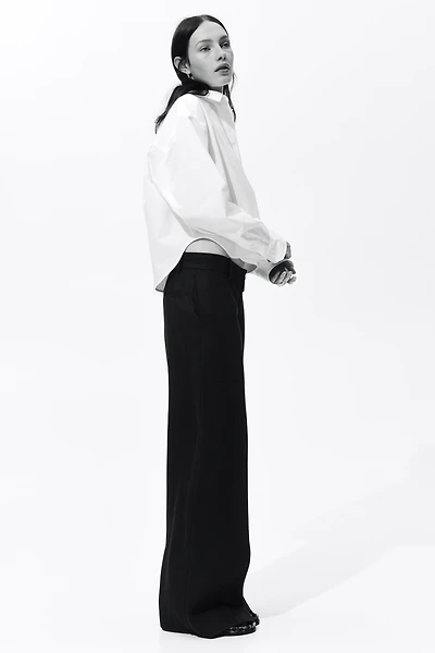 Pantalon large en lin mélangé