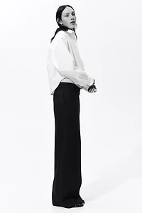 Pantalon large en lin mélangé
