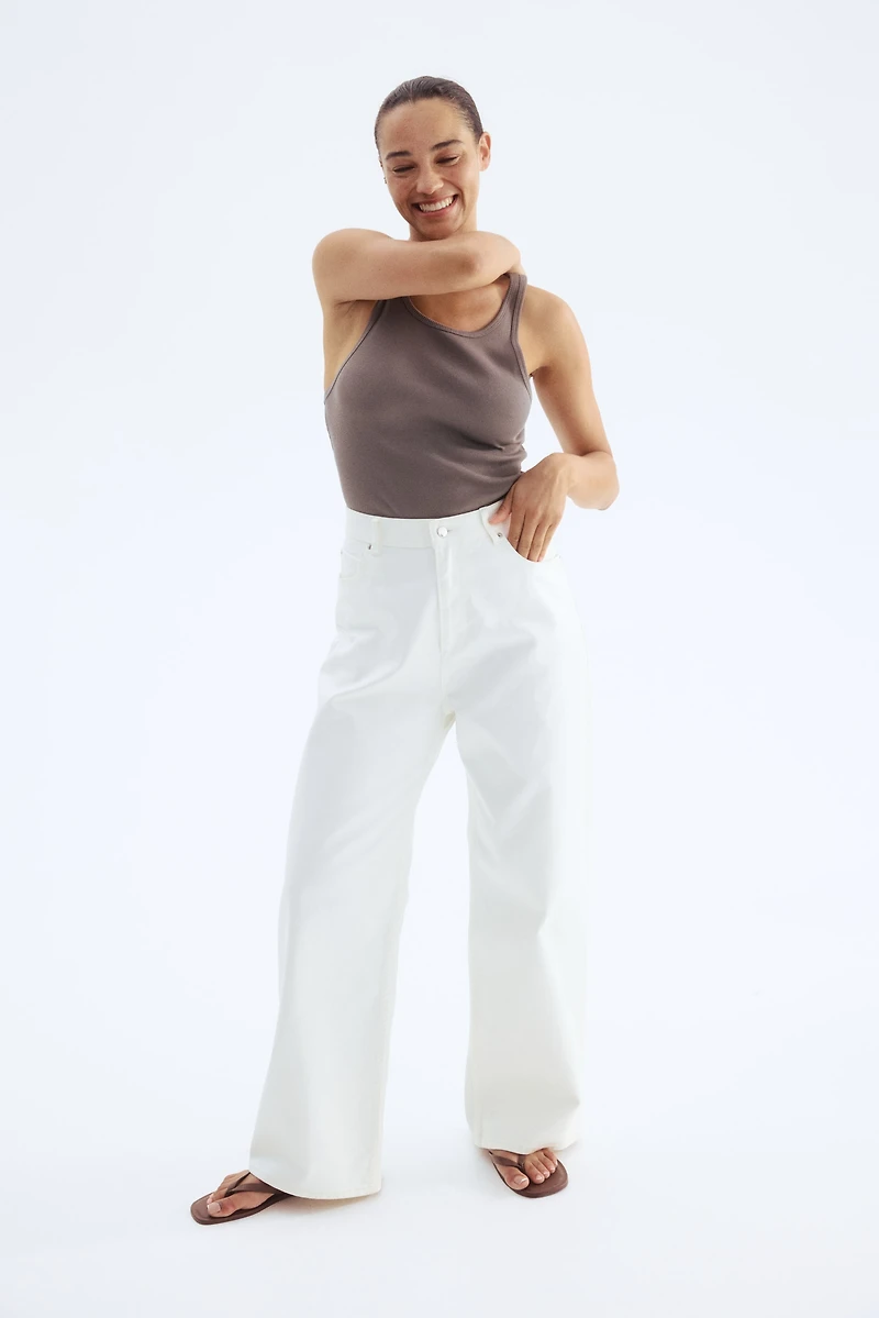Ribbed Silk-Blend Tank Top