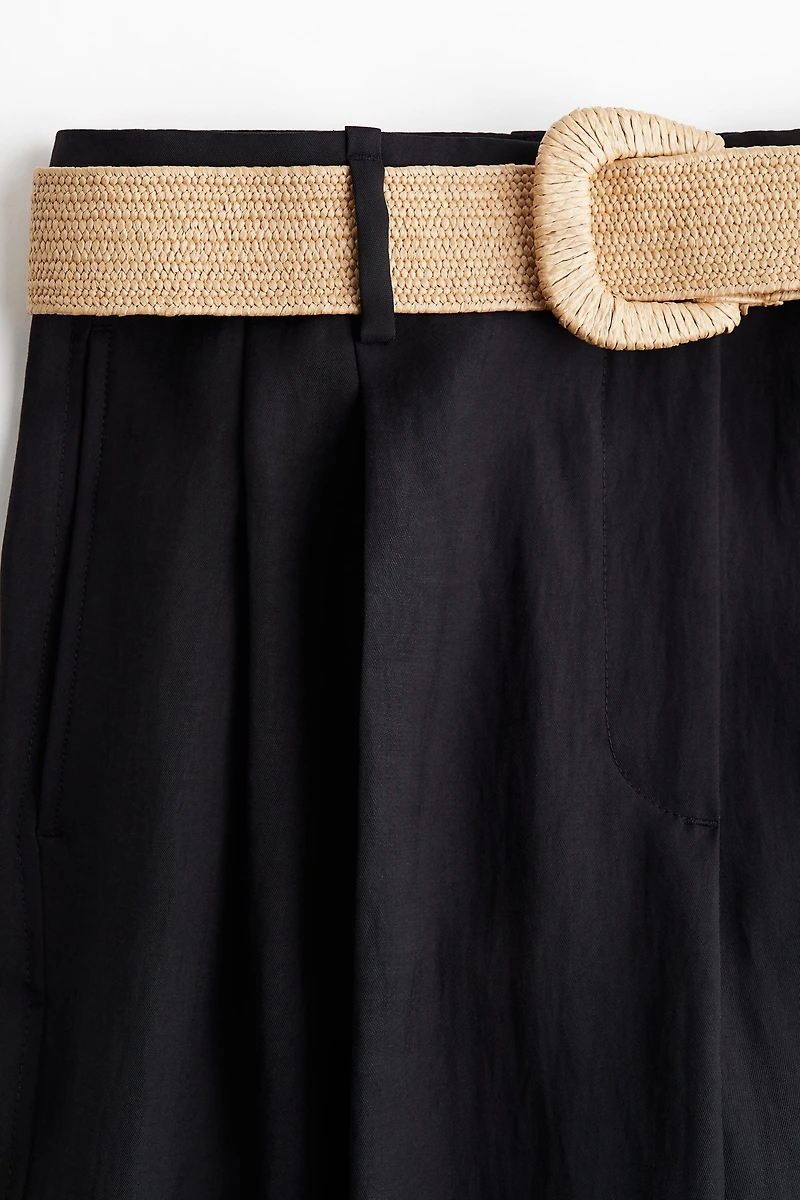 Wide-Leg Pants with Belt