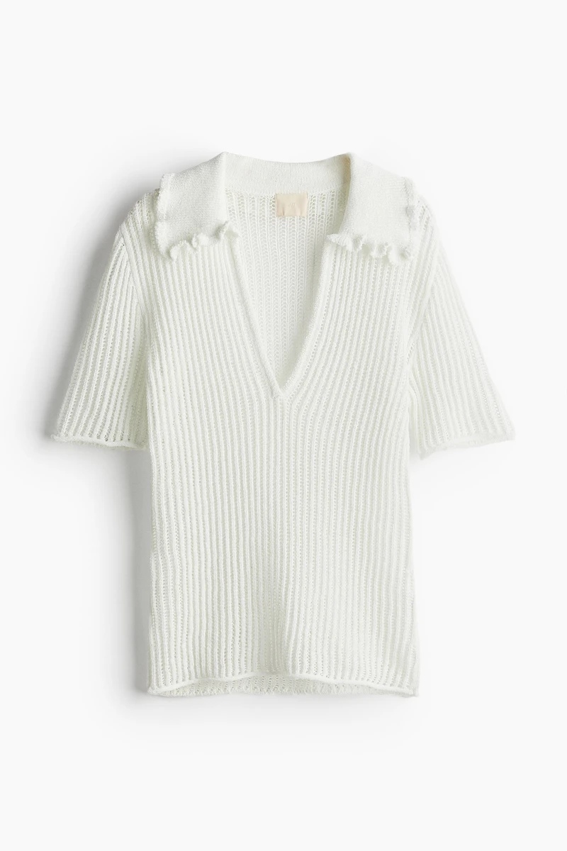 Haut en tricot côtelé avec col