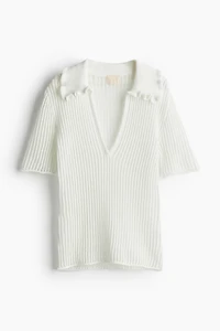 Haut en tricot côtelé avec col