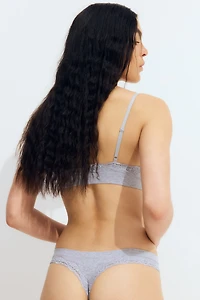 2-pack Seamless Lace-trimmed Thong Briefs