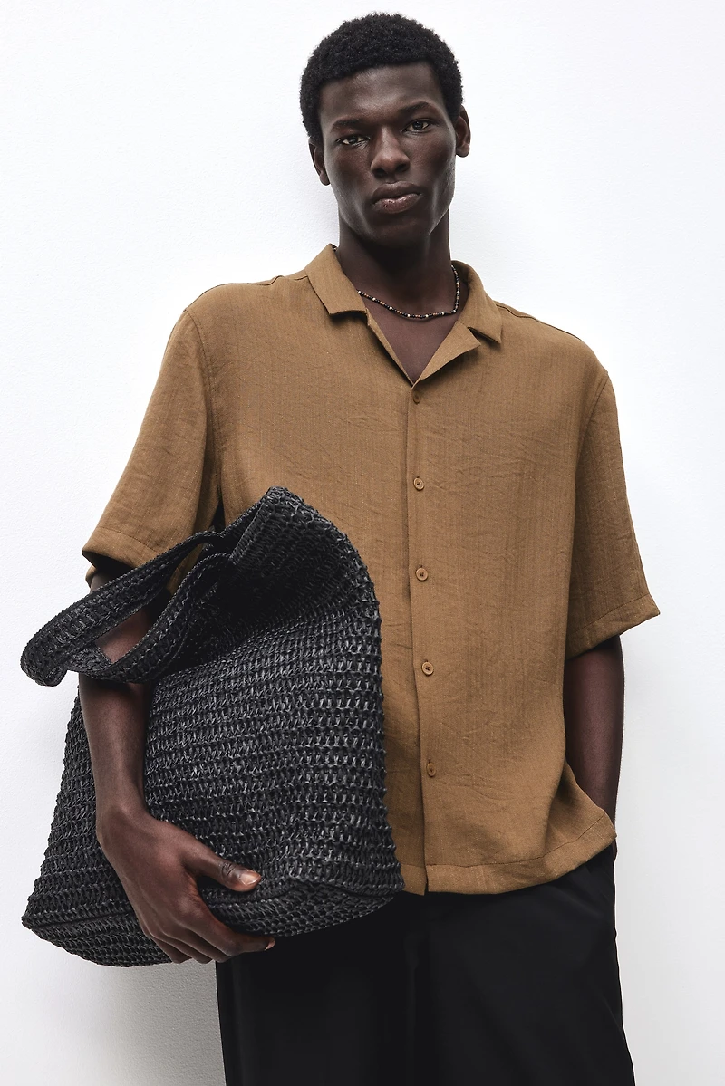 Chemise décontractée avec col cubain