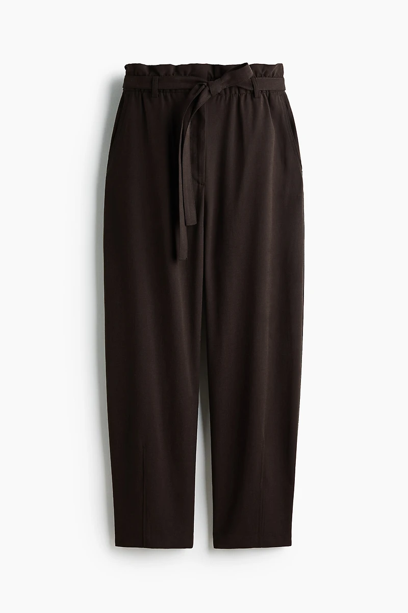 Pantalon tonneau avec ceinture à nouer