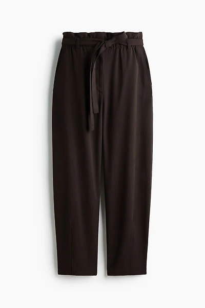 Pantalon tonneau avec ceinture à nouer