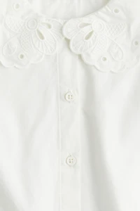 Embroidered Blouse with Peter Pan Collar
