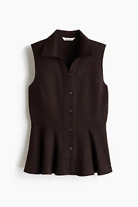 Sleeveless Linen-Blend Shirt