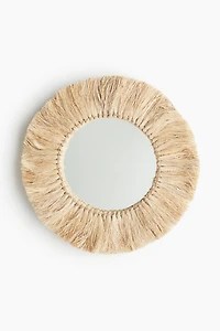 Mirror with Straw Frame