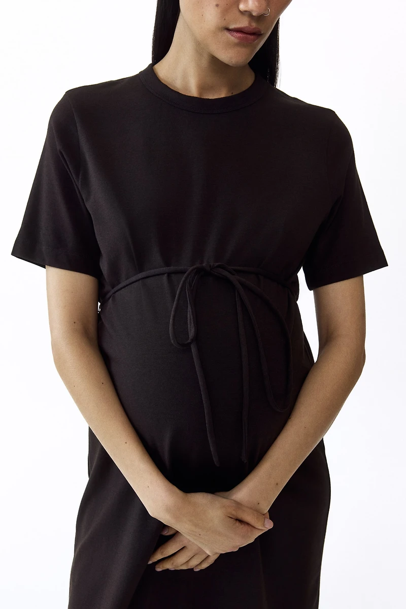 MAMA Tie-Detail T-Shirt Dress